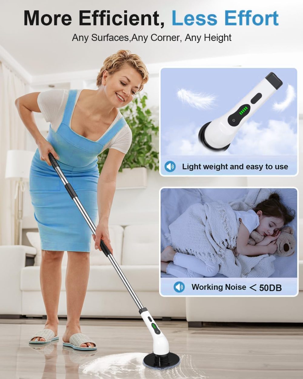 9 in 1 Cordless Electric Spin Scrubber