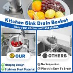 Steel sink strainer basket