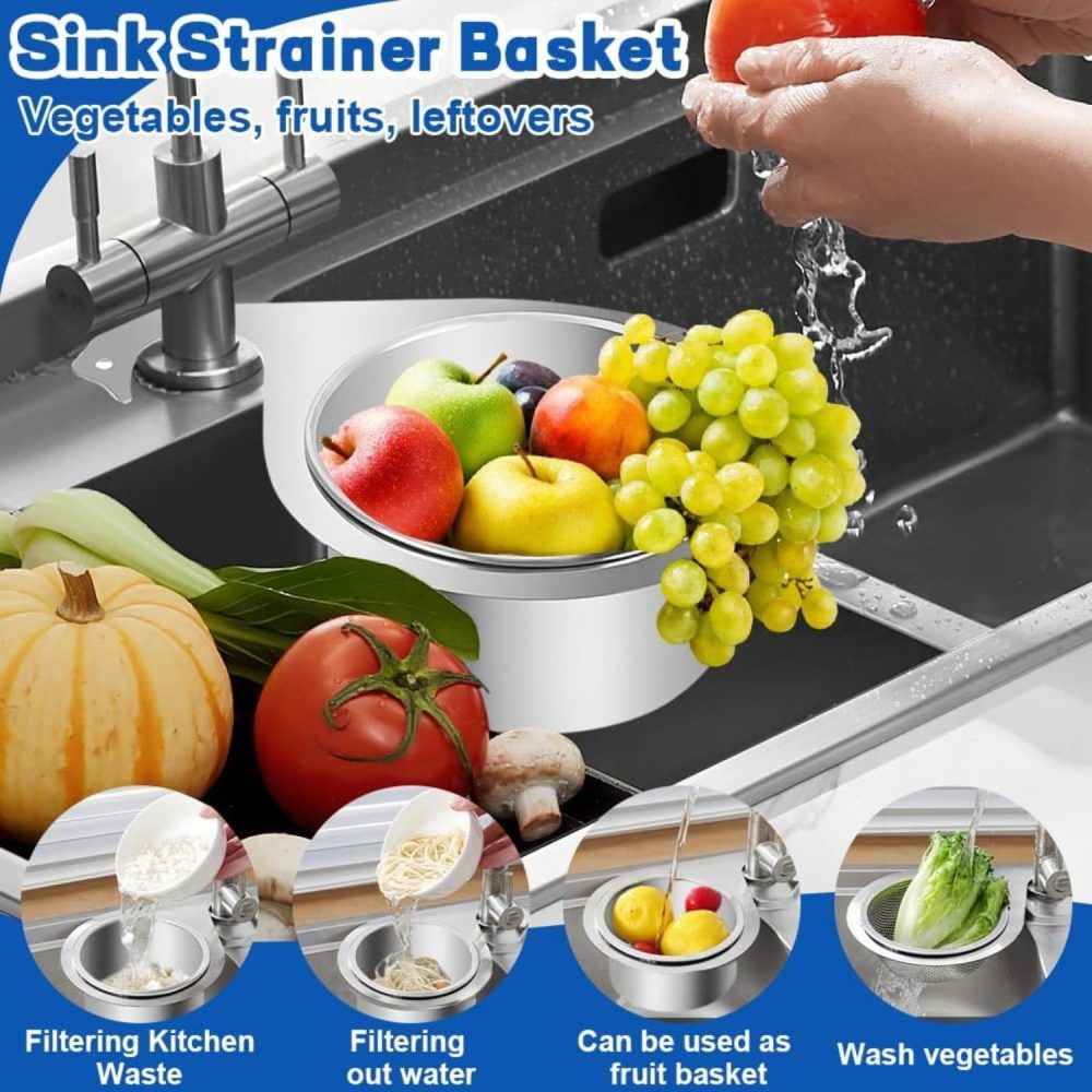 Steel sink strainer basket